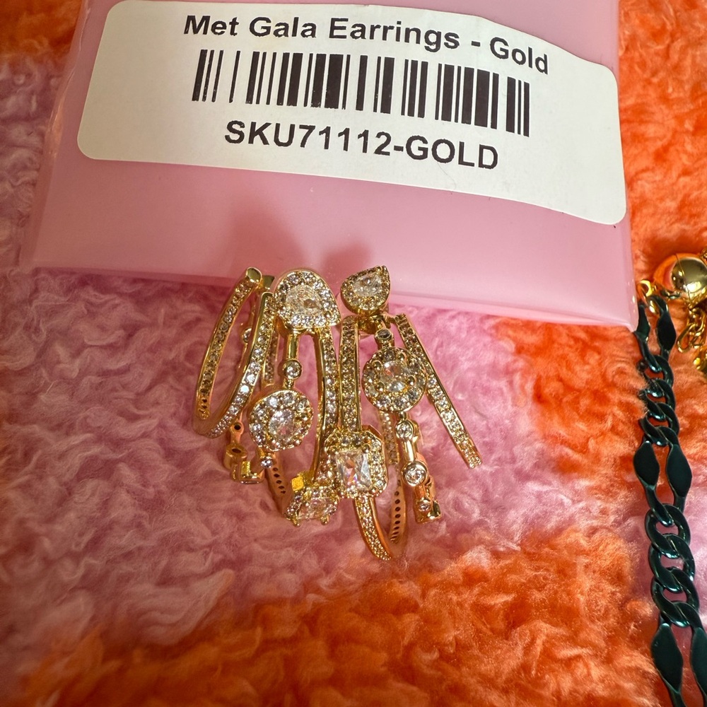 Gold and Silver Crystal Earrings